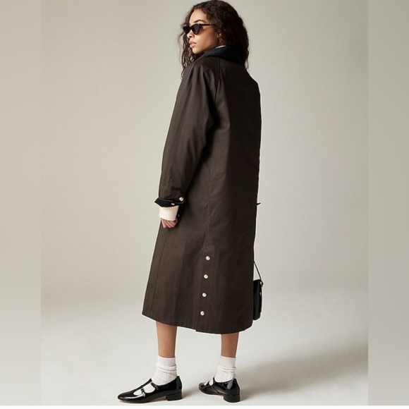 J. Crew Long Barn Coat dark brown size Small Petite NWT Style CC956 - Picture 3 of 13